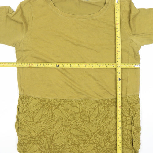 White Stuff Women's Green Cotton 3/4 Sleeve T-Shirt UK 10