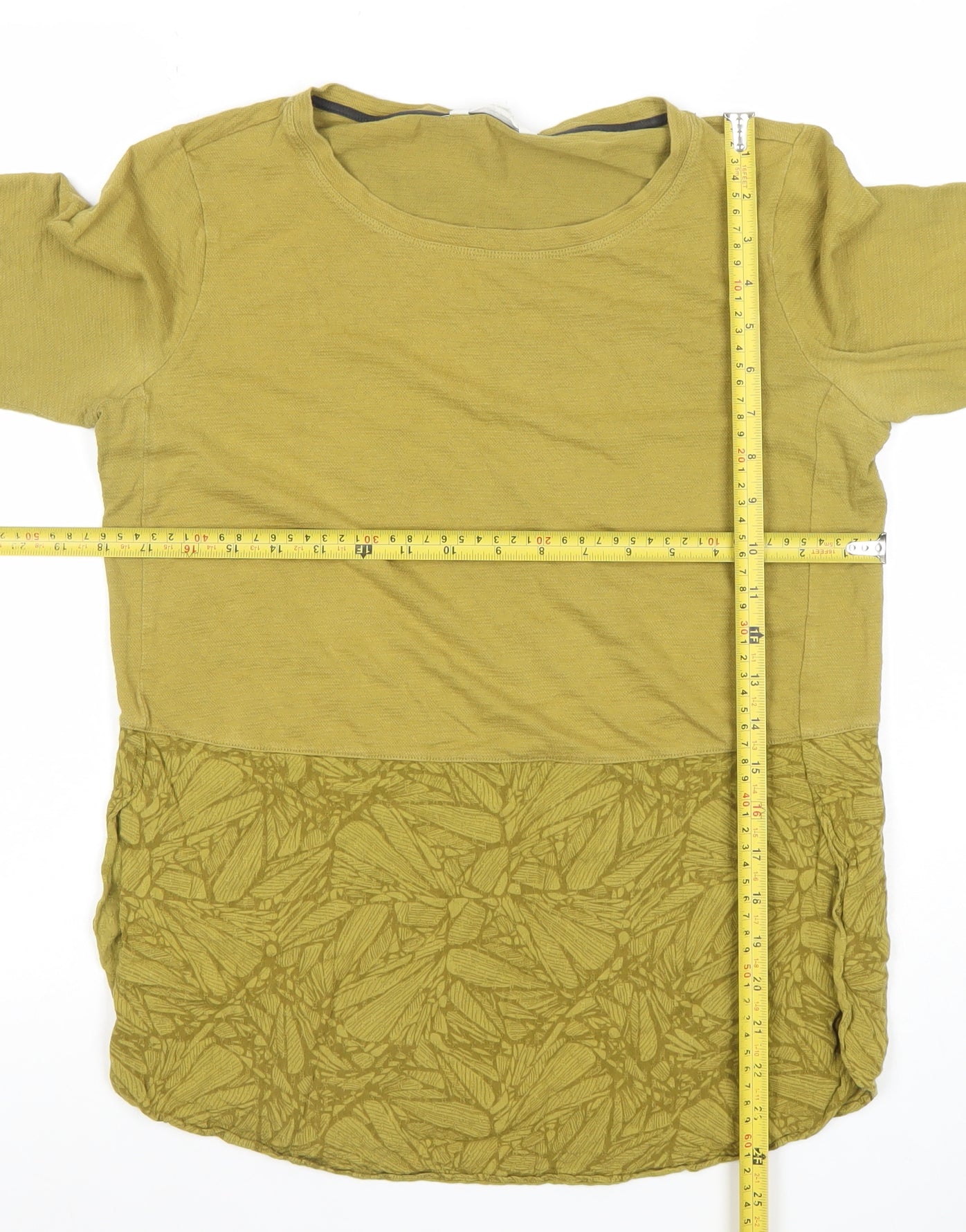 White Stuff Women's Green Cotton 3/4 Sleeve T-Shirt UK 10