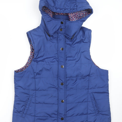 Lakeland Women's Blue Puffer Hooded Waistcoat Size 14