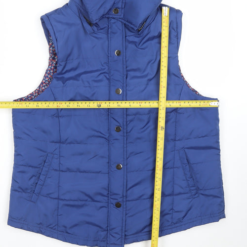 Lakeland Women's Blue Puffer Hooded Waistcoat Size 14
