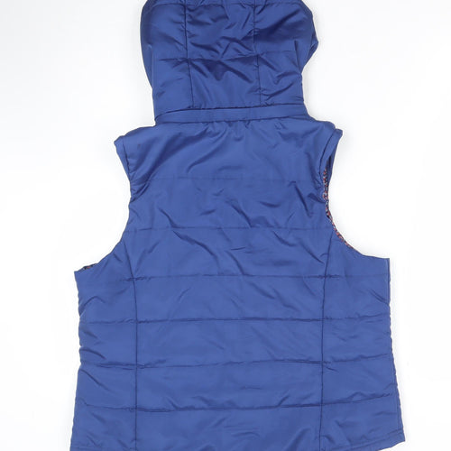 Lakeland Women's Blue Puffer Hooded Waistcoat Size 14