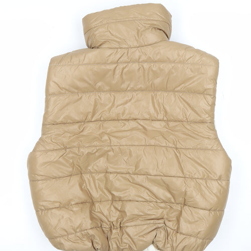 Asaw It First Womens Beige Size 10 Puffer Waistcoat