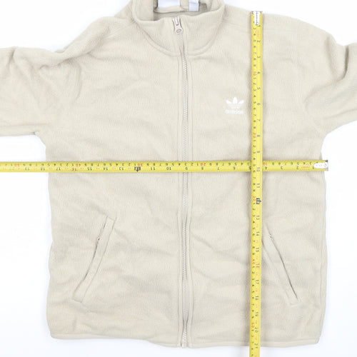 Adidas Womens Beige Fleece Full Zip Jacket Size S