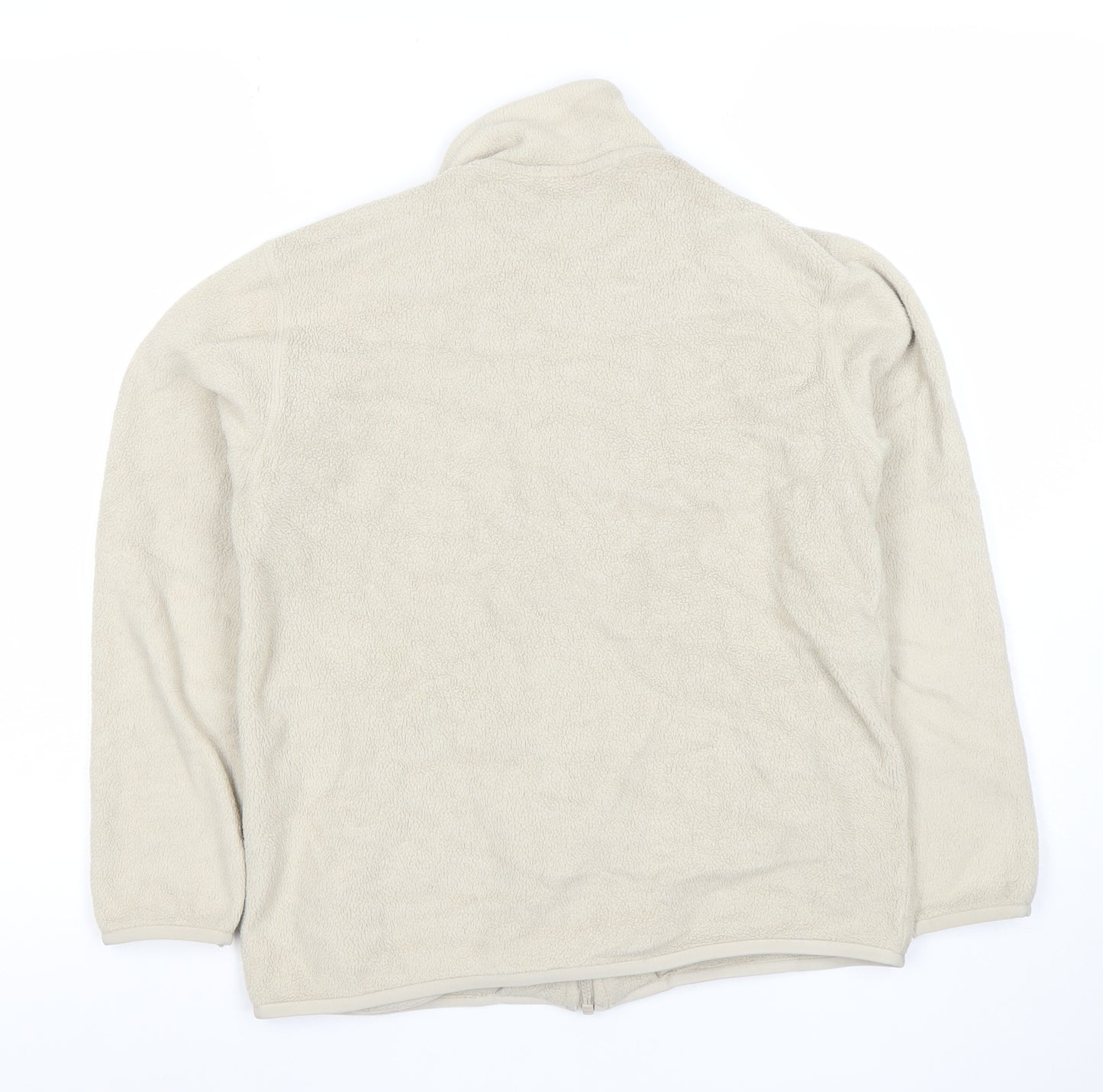 Adidas Womens Beige Fleece Full Zip Jacket Size S