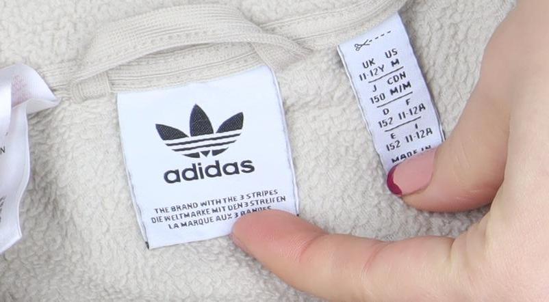 Adidas Womens Beige Fleece Full Zip Jacket Size S