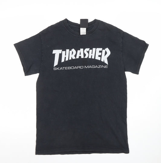 Thrasher Black Men's Small Graphic Skateboarding Cotton T-Shirt