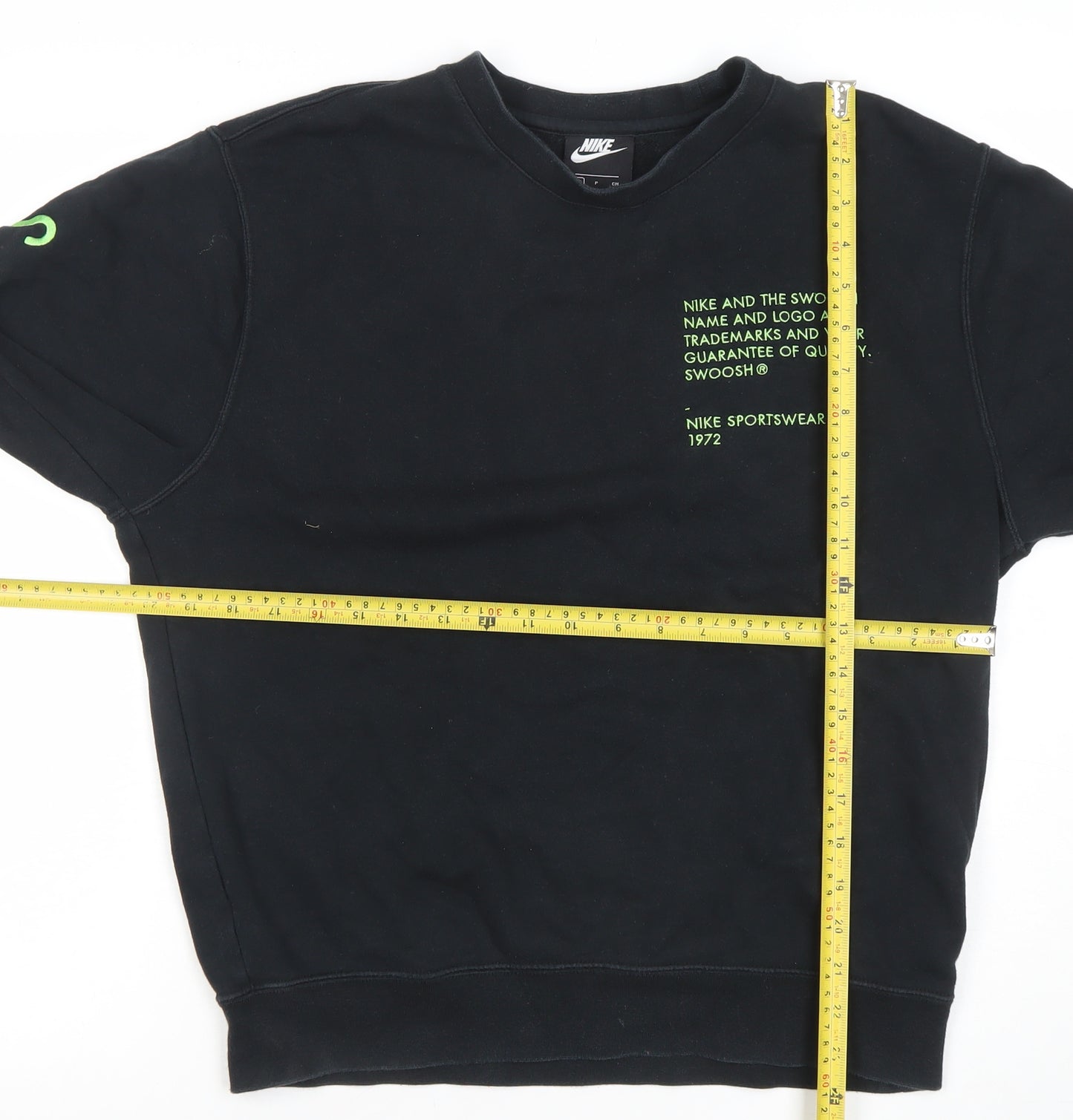 Nike Men's Black Small Pullover Crew Neck Sweatshirt with Logo Embroidery