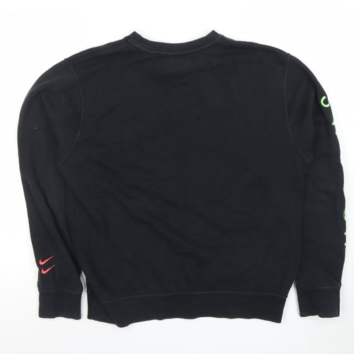 Nike Men's Black Small Pullover Crew Neck Sweatshirt with Logo Embroidery