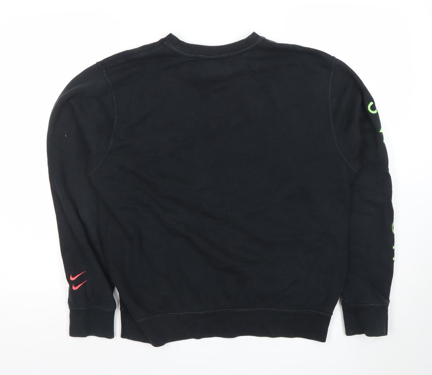 Nike Men's Black Small Pullover Crew Neck Sweatshirt with Logo Embroidery