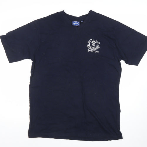 JJB Men’s Blue Everton Embroidered V-Neck Cotton Sports T-Shirt M