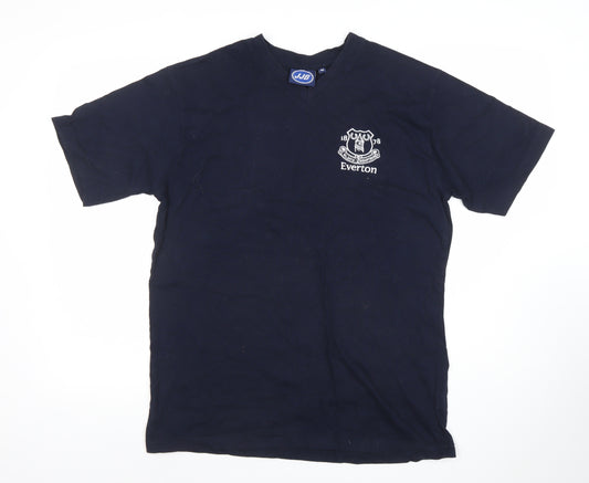 JJB Men’s Blue Everton Embroidered V-Neck Cotton Sports T-Shirt M