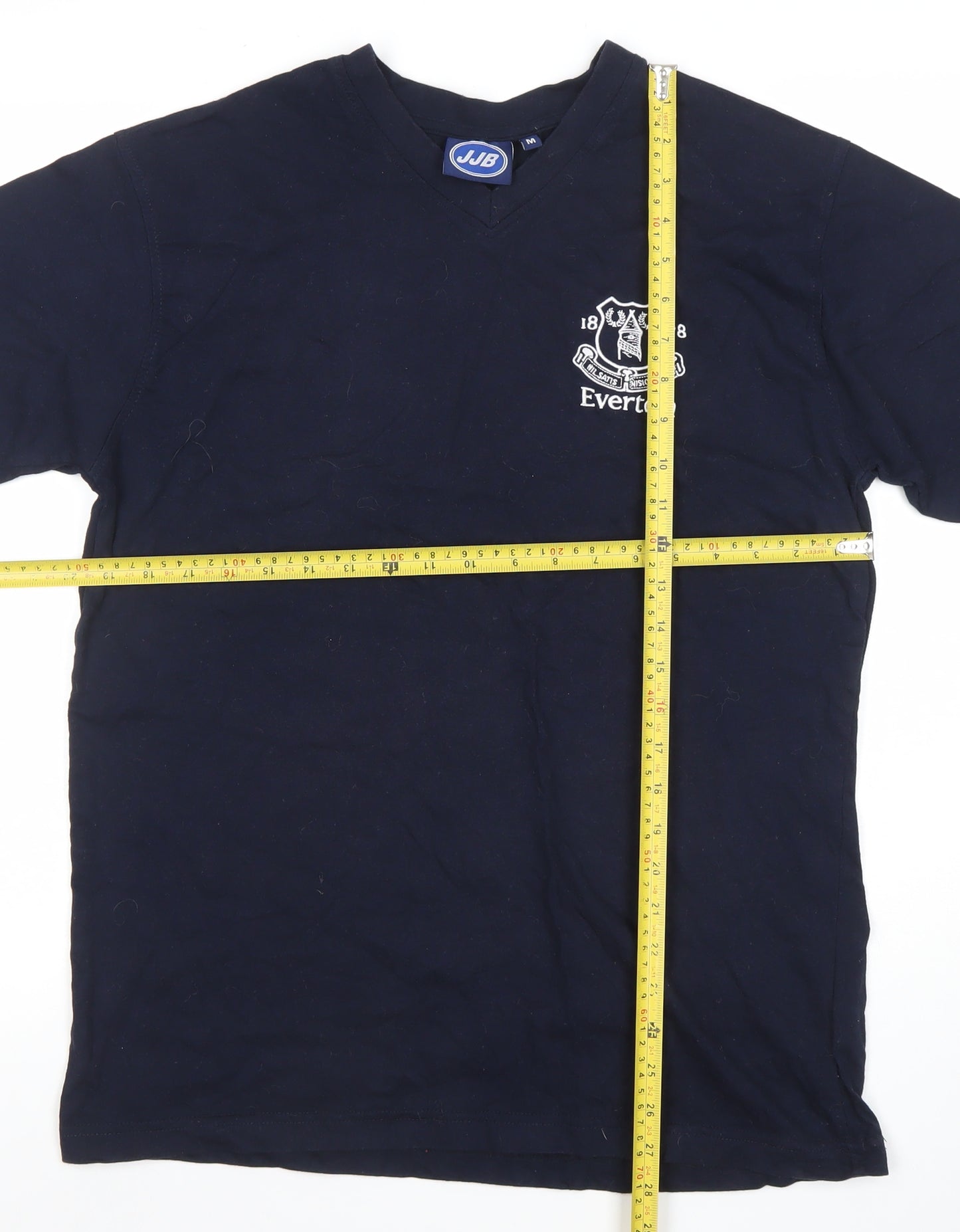 JJB Men’s Blue Everton Embroidered V-Neck Cotton Sports T-Shirt M