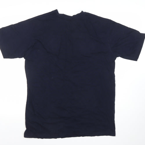 JJB Men’s Blue Everton Embroidered V-Neck Cotton Sports T-Shirt M