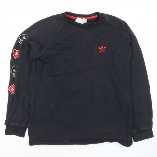 adidas Men's Black Crew Neck Pullover Sweatshirt Size M