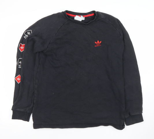 adidas Men's Black Crew Neck Pullover Sweatshirt Size M