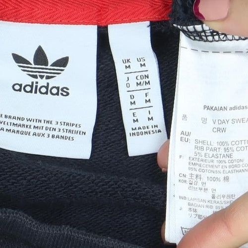 adidas Men's Black Crew Neck Pullover Sweatshirt Size M