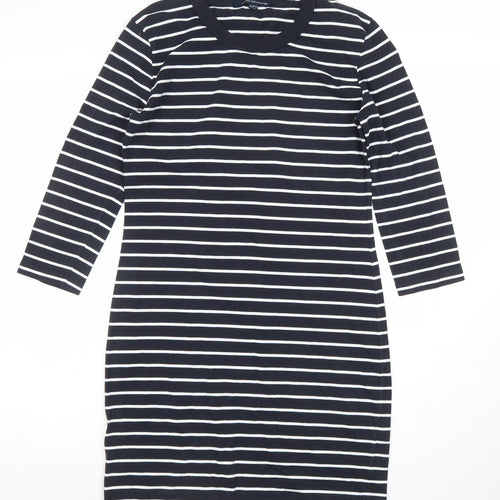 French Connection Women Blue Stripe T-Shirt Dress Size 12