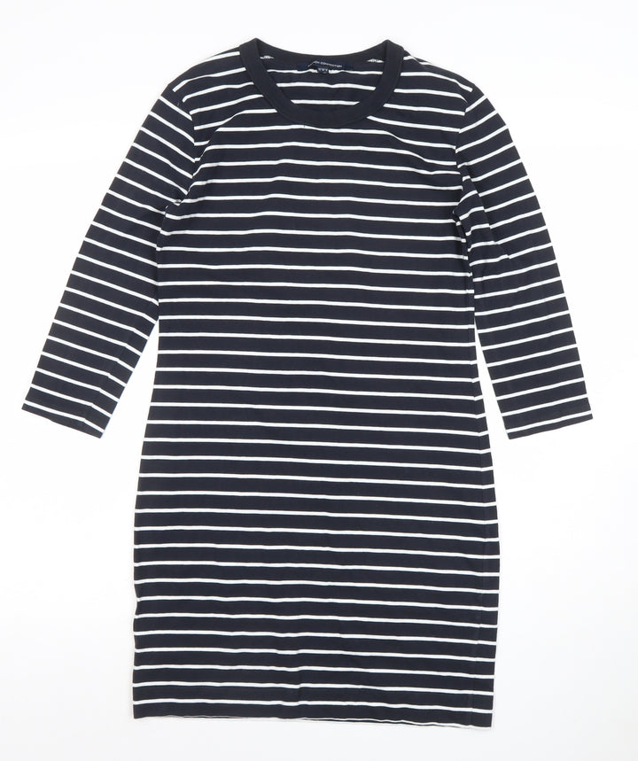 French Connection Women Blue Stripe T-Shirt Dress Size 12