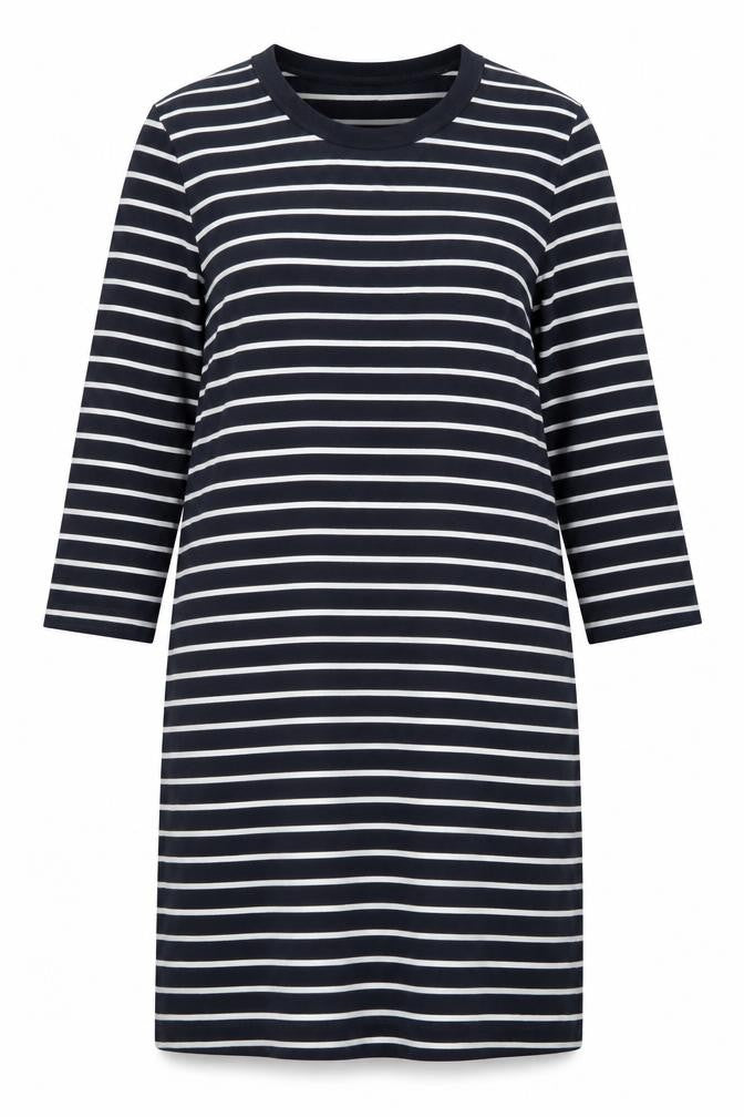 French Connection Women Blue Stripe T-Shirt Dress Size 12