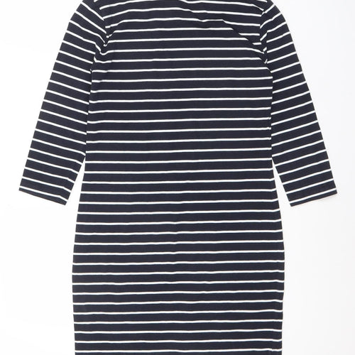 French Connection Women Blue Stripe T-Shirt Dress Size 12