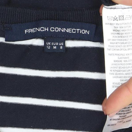 French Connection Women Blue Stripe T-Shirt Dress Size 12