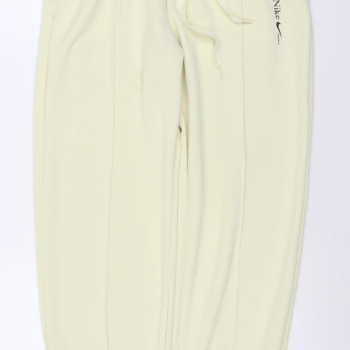 Nike Women Ivory Polyester Jogger Trousers Size S