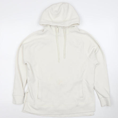 Marks and Spencer Women Ivory Cotton Pullover Hoodie XS