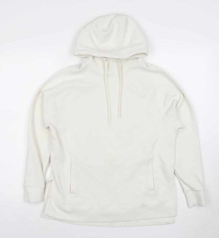 Marks and Spencer Women Ivory Cotton Pullover Hoodie XS