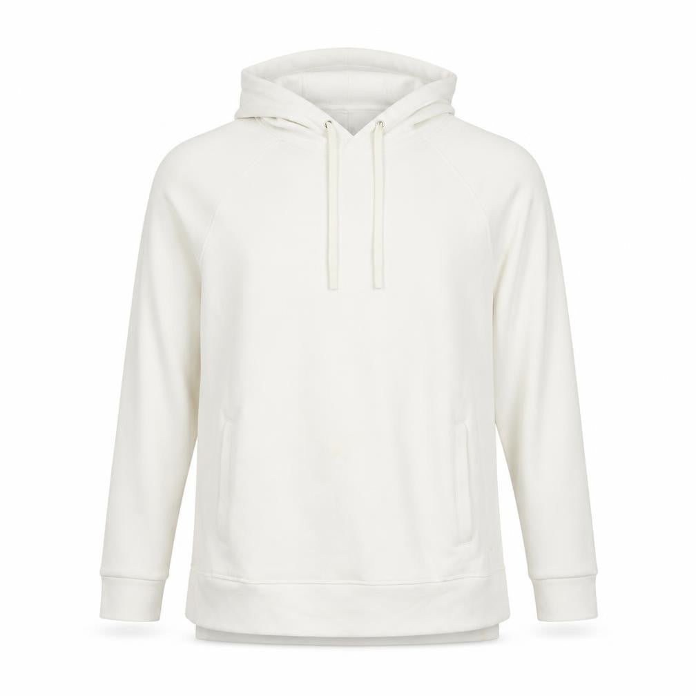 Front view of Marks & Spencer Women Ivory Cotton Pullover Hoodie XS
