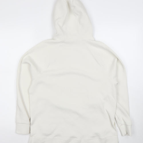 Marks and Spencer Women Ivory Cotton Pullover Hoodie XS