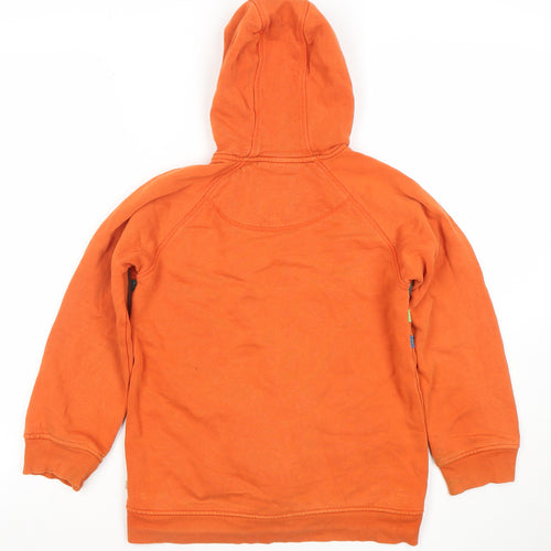 Frugi Girls Orange Stripe Full Zip Hoodie 8-9 Years Organic Cotton