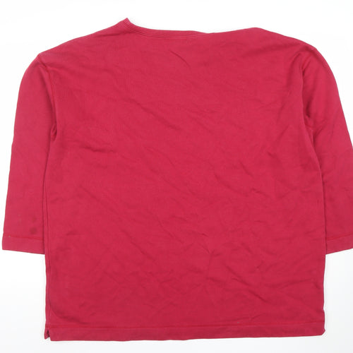 Casualwear Women Red Embroidered Cotton Pullover Sweatshirt Size 20