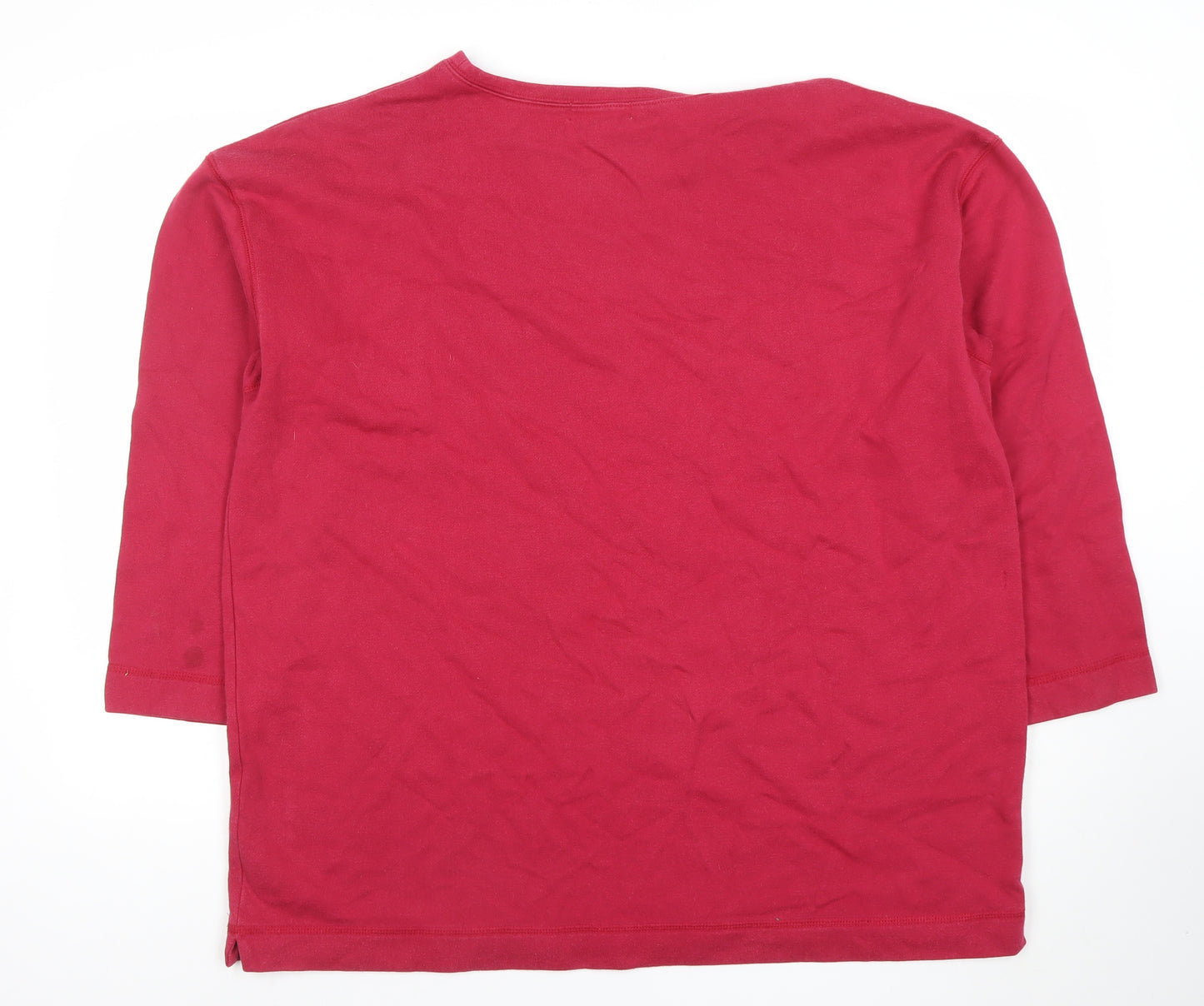 Casualwear Women Red Embroidered Cotton Pullover Sweatshirt Size 20