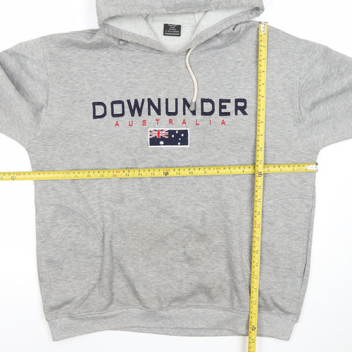 Samsousan Men's Grey Pullover Hoodie S Downunder Embroidered Sweatshirt