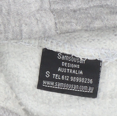 Samsousan Men's Grey Pullover Hoodie S Downunder Embroidered Sweatshirt