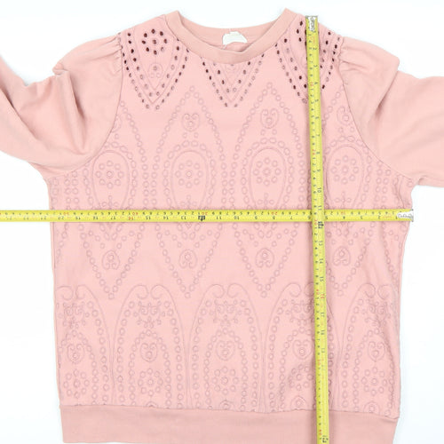 Palmer Girls Pink Cotton Blend Long Sleeve Pullover Sweatshirt 7-8 Years