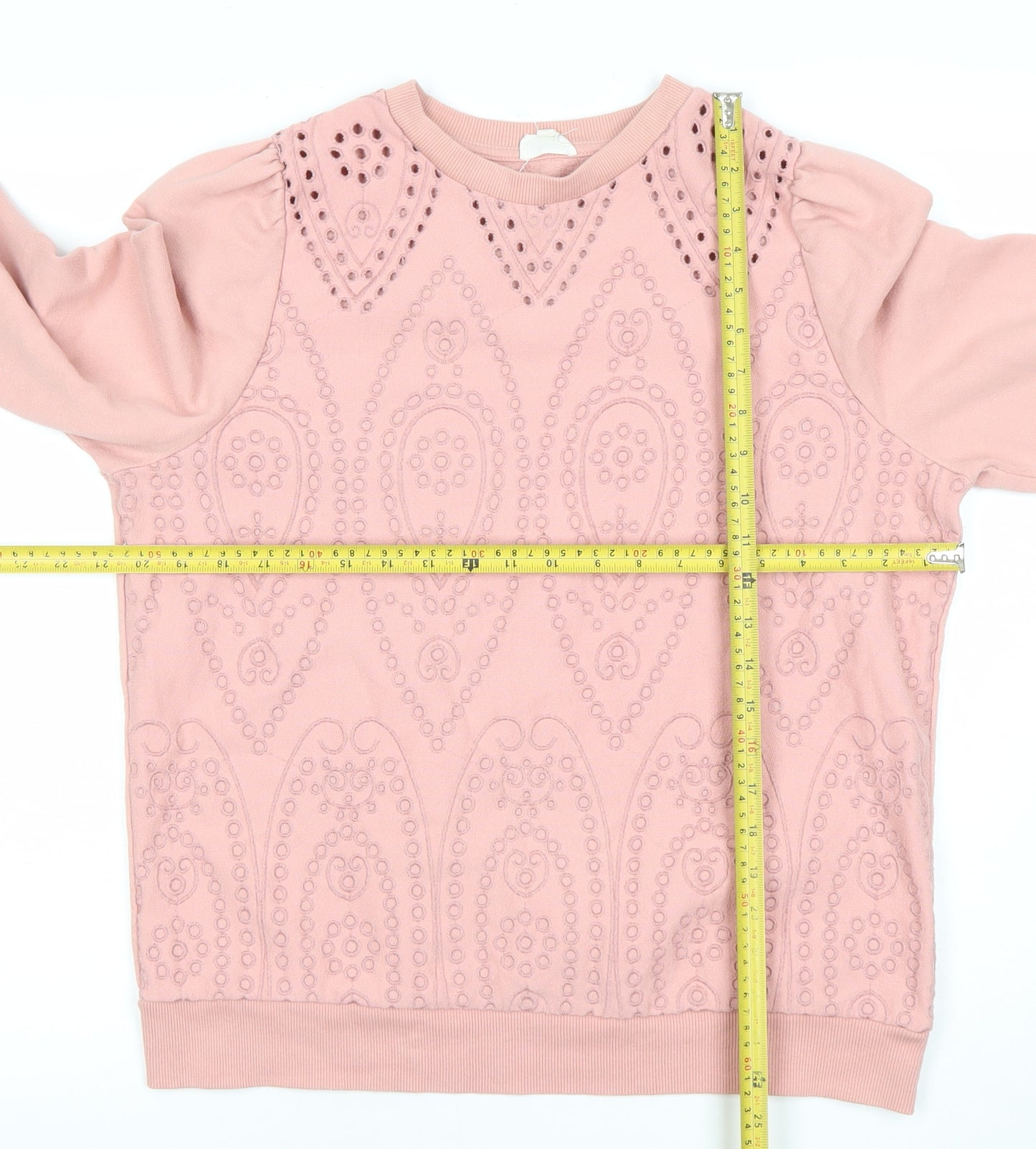 Palmer Girls Pink Cotton Blend Long Sleeve Pullover Sweatshirt 7-8 Years