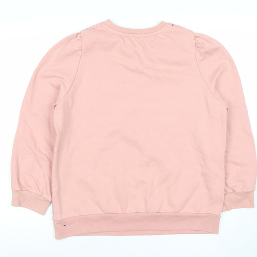 Palmer Girls Pink Cotton Blend Long Sleeve Pullover Sweatshirt 7-8 Years