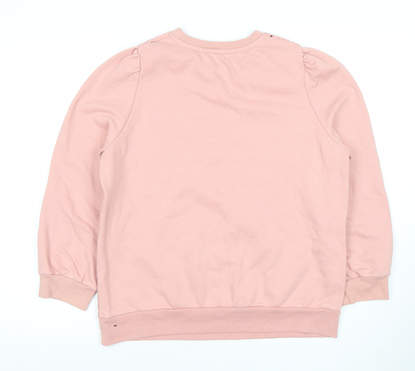 Palmer Girls Pink Cotton Blend Long Sleeve Pullover Sweatshirt 7-8 Years