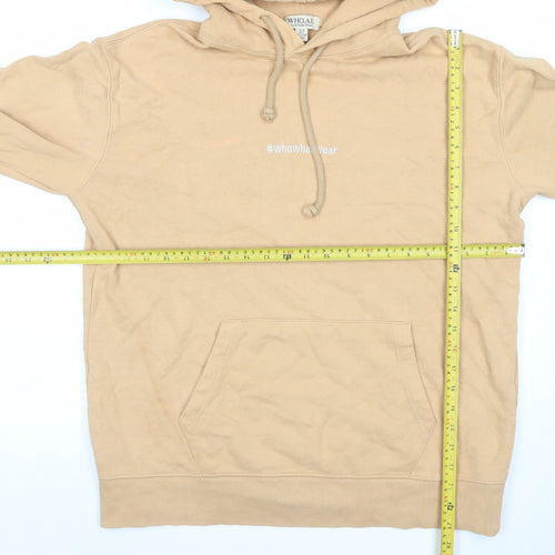 WHO.A.U Women's Beige Pullover Hoodie Medium Californian Dream Style