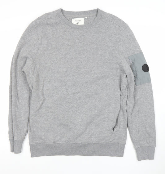 Firetrap Men’s Grey Crew Neck Pullover Sweatshirt Size L