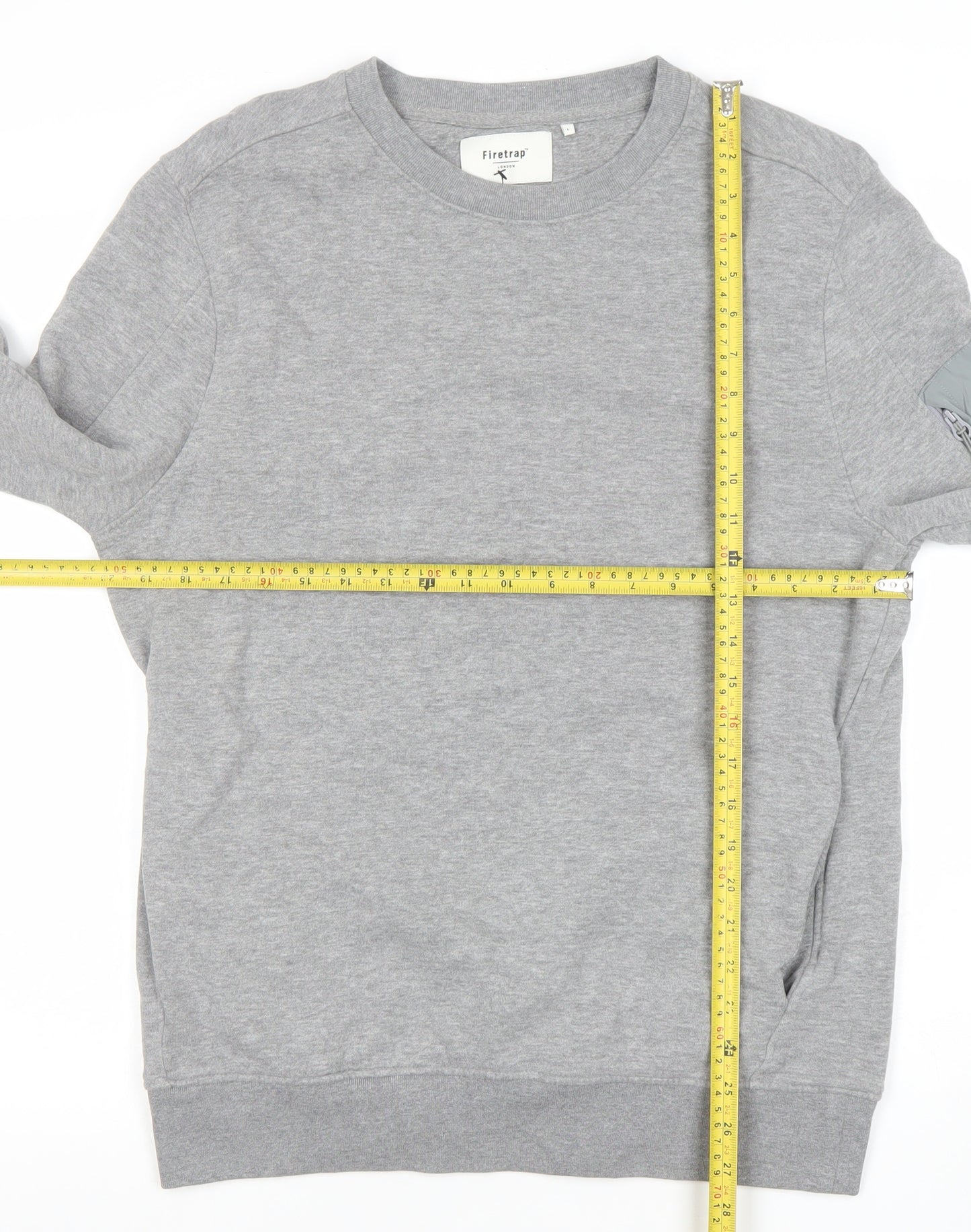 Firetrap Men’s Grey Crew Neck Pullover Sweatshirt Size L