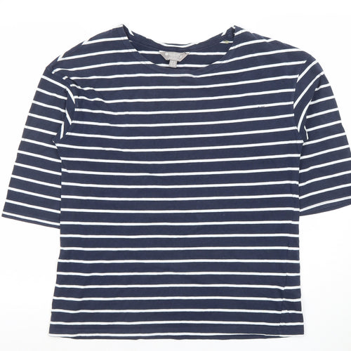 Mountain Warehouse Womens Blue Striped Cotton T-Shirt UK 14