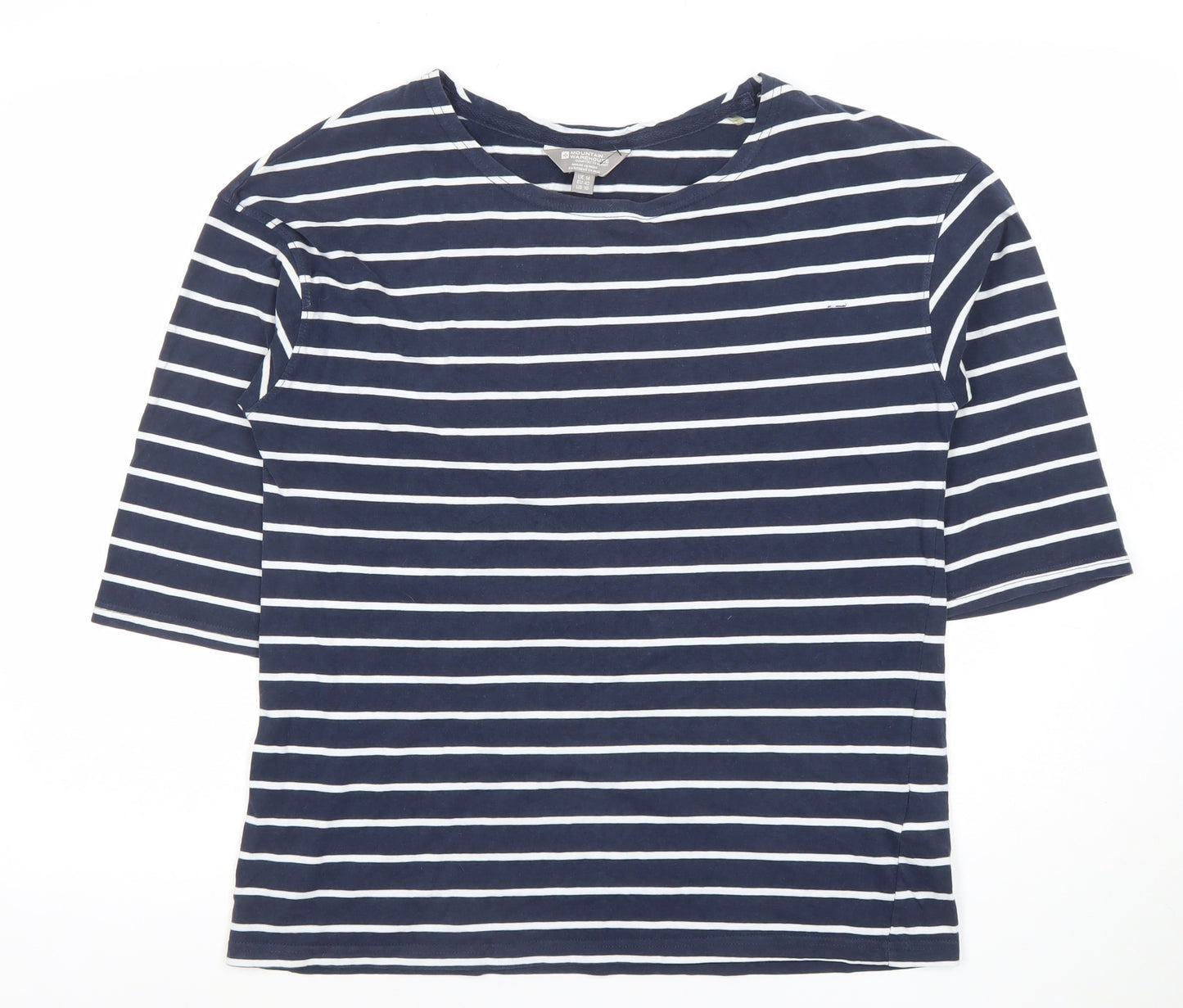Mountain Warehouse Womens Blue Striped Cotton T-Shirt UK 14