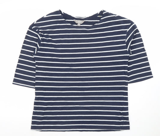 Mountain Warehouse Womens Blue Striped Cotton T-Shirt UK 14