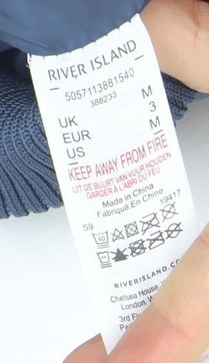 River Island Men's Blue Hooded Puffer Waistcoat M