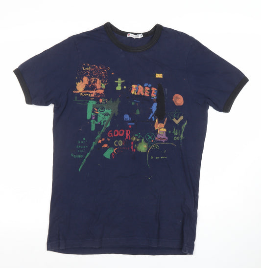 Jean-Michel Basquiat UT Men's Navy Graphic Crew Neck T-Shirt M