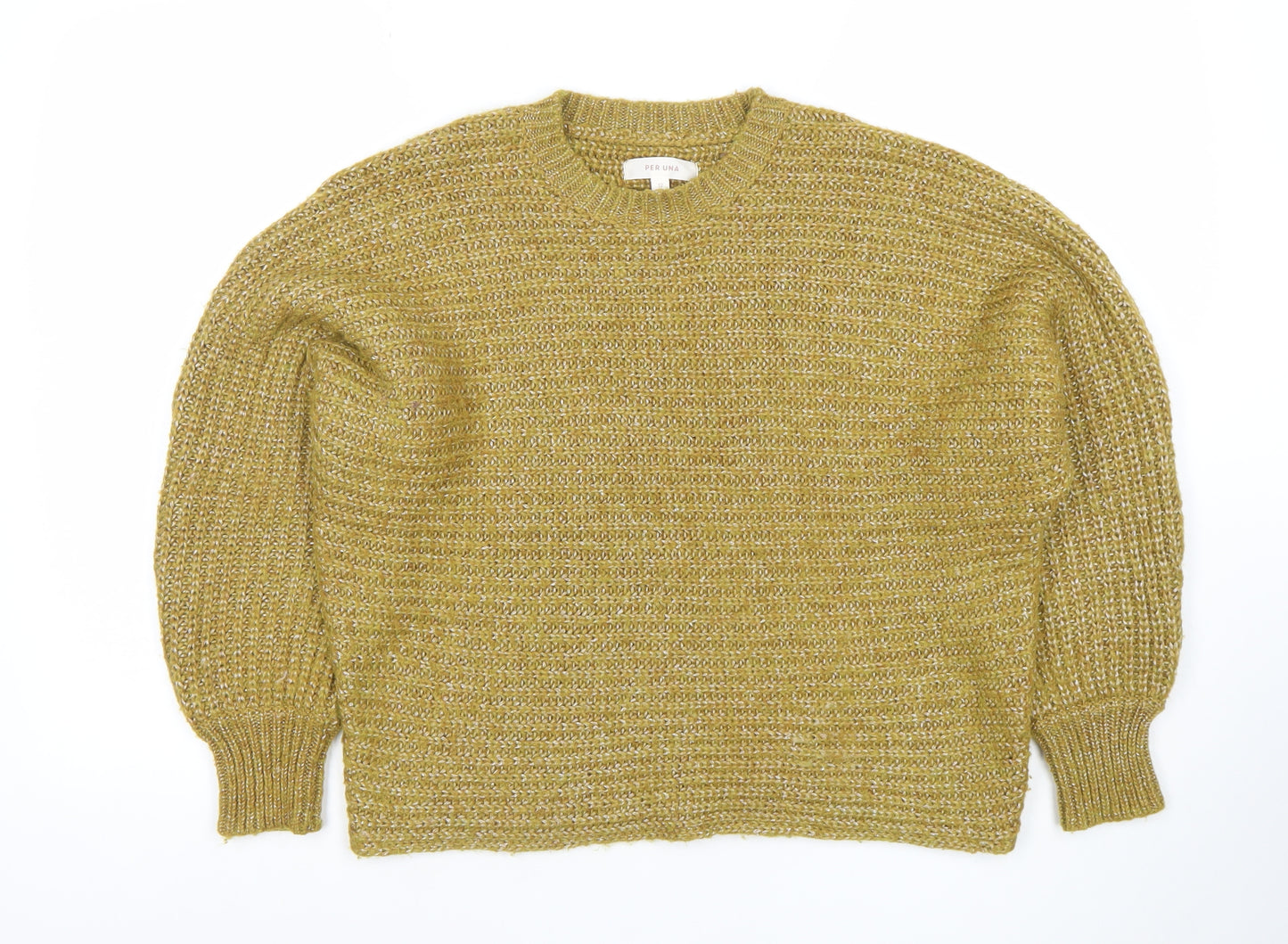 Marks and Spencer Per Una Womens Green Size 12 Chunky Knit Jumper