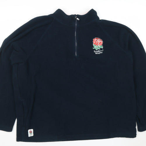 England Rugby Mens Blue Fleece 1/4 Zip Sweatshirt XL