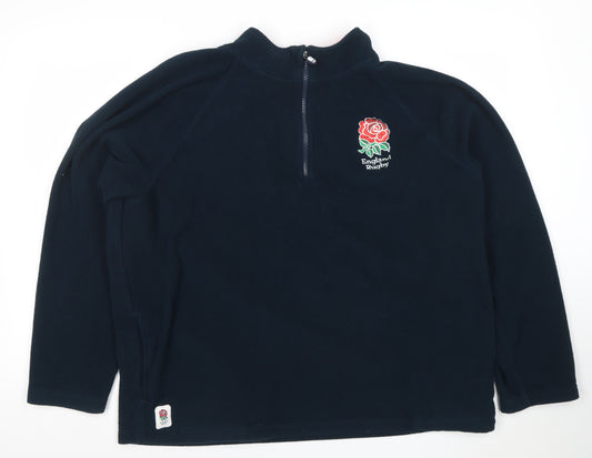 England Rugby Mens Blue Fleece 1/4 Zip Sweatshirt XL